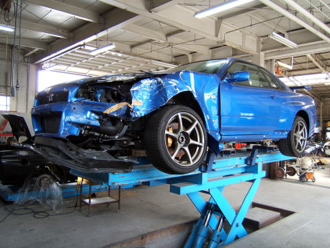 มาดู R34R พัง แล้วยุ่นเค้าซ่อมกันเนียนๆ
