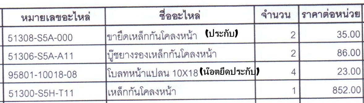 เหล็กกันโคลง 22.2 มิลและ 25.4มิล  ของตรงรุ่น 1.7  ของปี 01-02  ใส่ได้ทุกปี 01-05