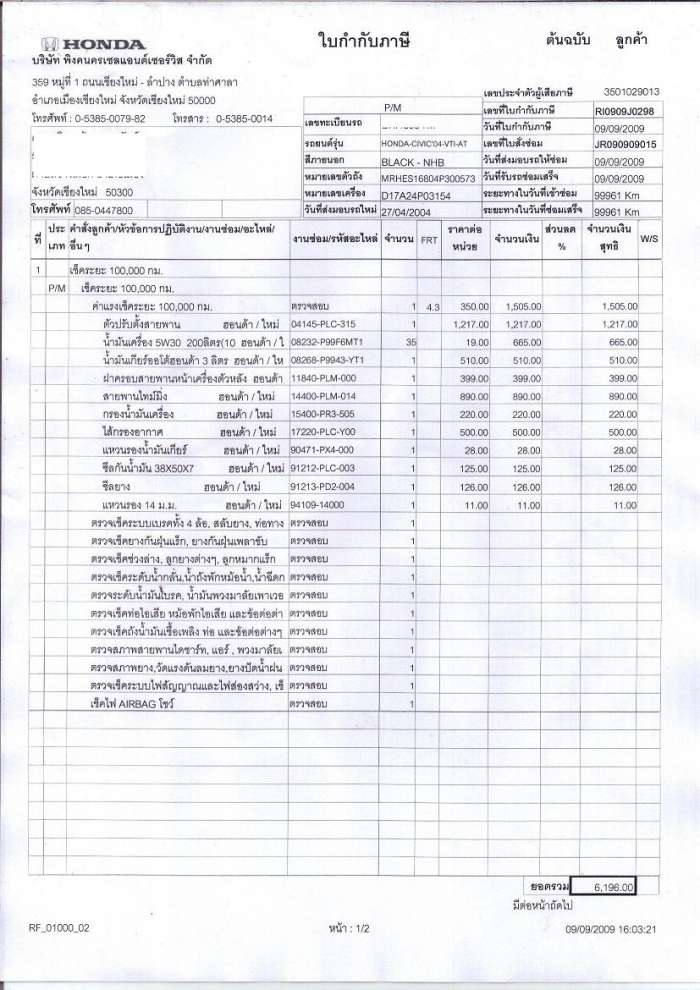 ราคาศูนย์เช็ค100000 โล ณ.เชียงใหมมหานคร