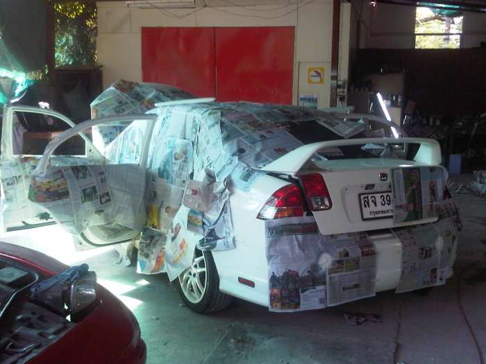 ทำขาว type R ที่ Racing D garage*ใส่ไมล์แดงเมกา*ลามีน่าL75*ฟอกอากาศ*ลๆล*หน้า4