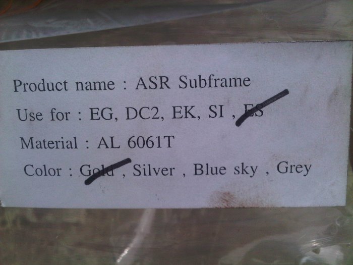 งานติดตั้ง Subframe ของเค้าดีจริง