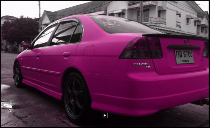 DIY WRAP> CIVIC ES Khon Kaen..เหลืองด้าน  spoon  vl.2 ทำเองครับ...รับ WRAP หน้า 6 แบบเต