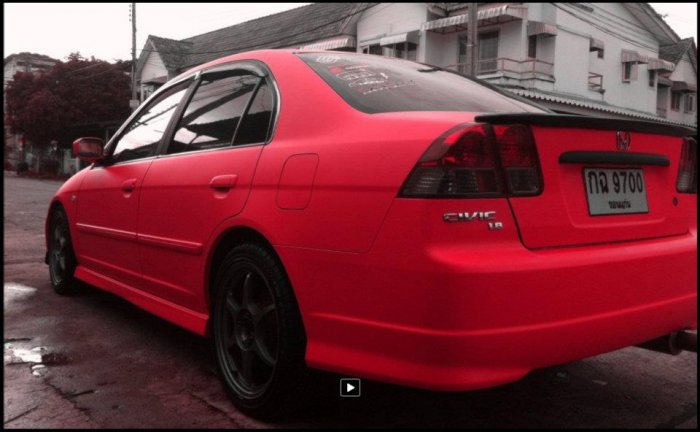 DIY WRAP> CIVIC ES Khon Kaen..เหลืองด้าน  spoon  vl.2 ทำเองครับ...รับ WRAP หน้า 6 แบบเต