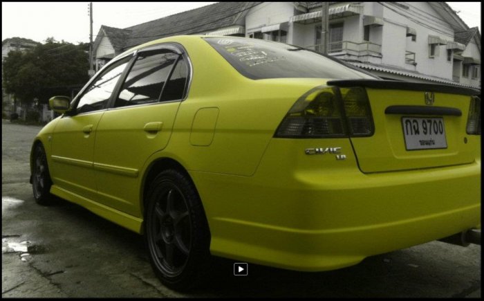 DIY WRAP> CIVIC ES Khon Kaen..เหลืองด้าน  spoon  vl.2 ทำเองครับ...รับ WRAP หน้า 6 แบบเต