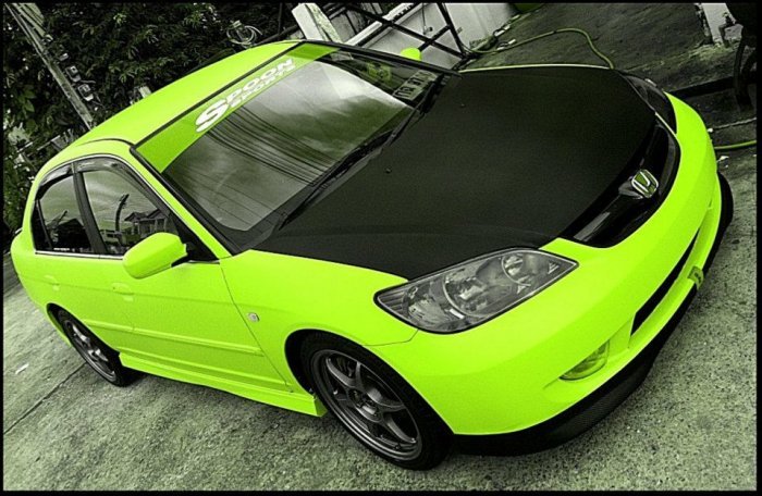 DIY WRAP> CIVIC ES Khon Kaen..เหลืองด้าน  spoon  vl.2 ทำเองครับ...รับ WRAP หน้า 6 แบบเต