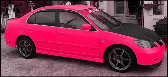 DIY WRAP> CIVIC ES Khon Kaen..เหลืองด้าน  spoon  vl.2 ทำเองครับ...รับ WRAP หน้า 6 แบบเต
