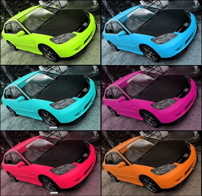 DIY WRAP> CIVIC ES Khon Kaen..เหลืองด้าน  spoon  vl.2 ทำเองครับ...รับ WRAP หน้า 6 แบบเต