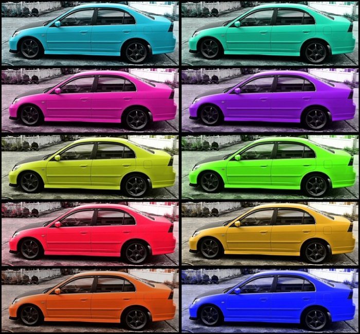 DIY WRAP> CIVIC ES Khon Kaen..เหลืองด้าน  spoon  vl.2 ทำเองครับ...รับ WRAP หน้า 6 แบบเต
