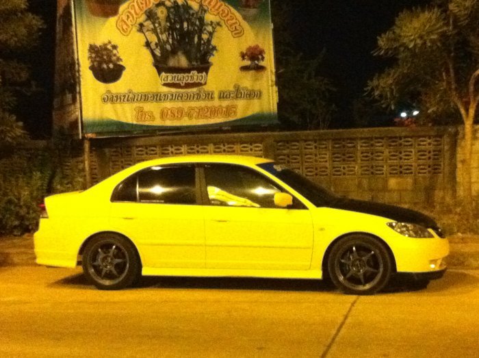 DIY WRAP> CIVIC ES Khon Kaen..เหลืองด้าน  spoon  vl.2 ทำเองครับ...รับ WRAP หน้า 6 แบบเต