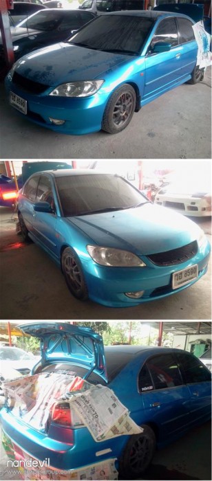 รอทำสีใหม่ + แปลงหน้า ตอนนี้ให้ช่างแก้งานเจาะหรี่หลังผิด(เซ็งโครต) คงได้ราวอาทิตย์หน้าครับ