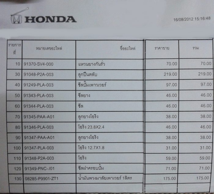 OVHL ปั๊ม เพาเวอร์ เบิกของตามPart Number นี้เลย 