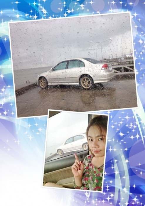 รถใครกันนะ  บังเอิญเจอตอนฝนตกริมทะเลชลบุรี. แต่ไม่กล้าทัก