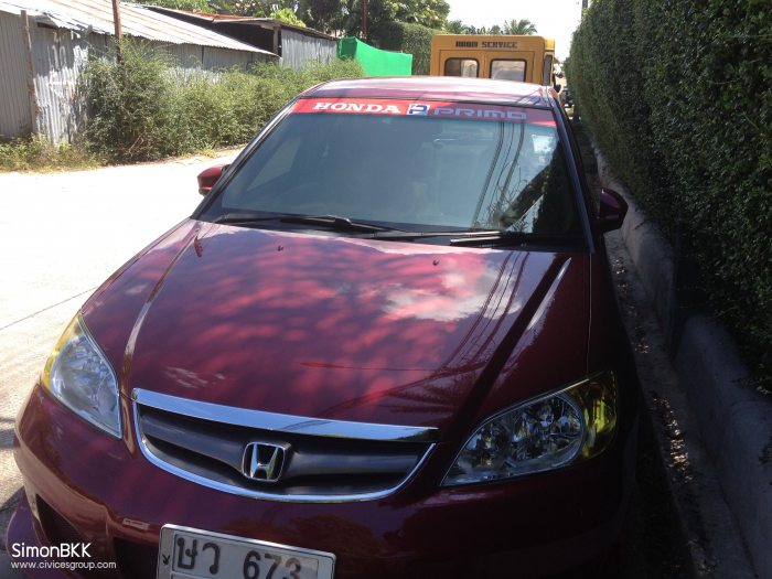 {[สติกเกอร์คาดหน้า HONDA PRIMO พื้นแดง/MAG17"/14"/ยาง%15"/ด่วนๆๆ}