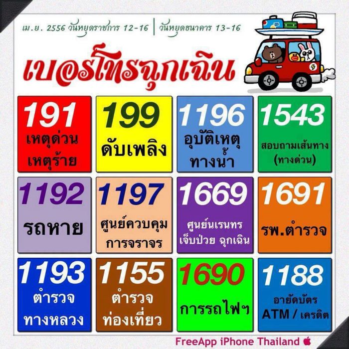 !!!! เบอร์โทรฉุกเฉิน รู้ไว้ไม่เสียหายนะครับ !!!!