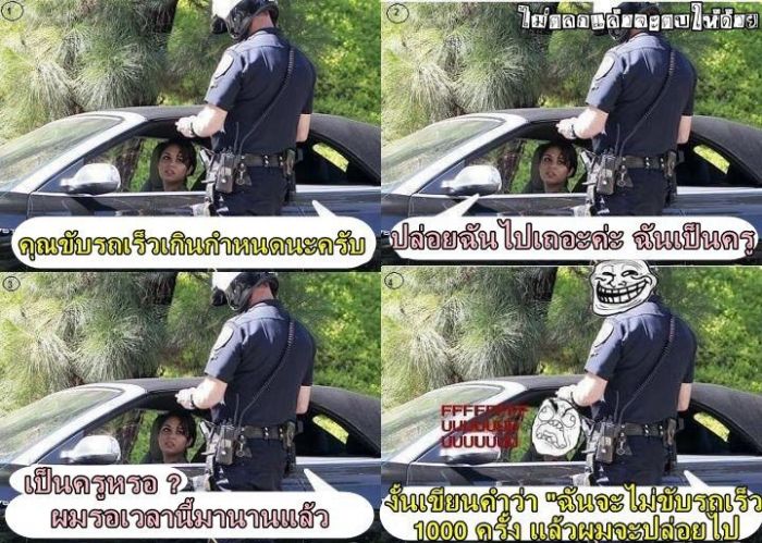 บทลงโทษของการขับรถเร็ว