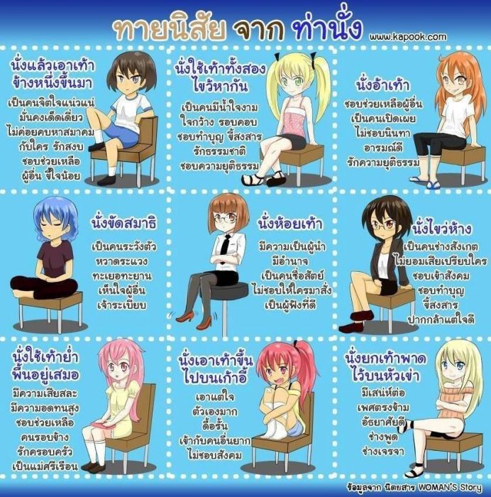 ท่านั่งบอกนิสัย