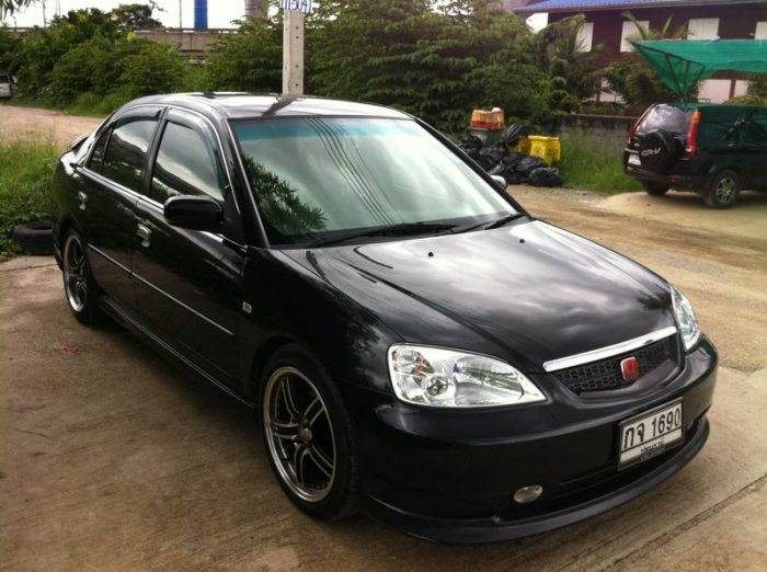 ขายถูก Honda civic dimention 2002 ตัวTOP RXแท้ AIRBAG 2ลูก ดิสเบรค 4 ล้อ สีดำ