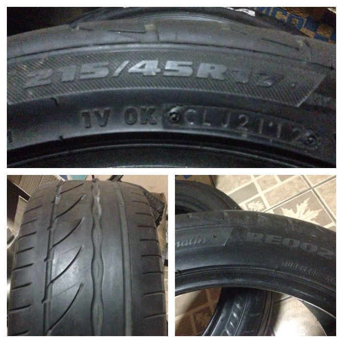 215/45/17 2 เส้นคร้าบบบ
ดอกบางกว่าคู่หน้า แต่ยางกลางปี 12 นะครับ