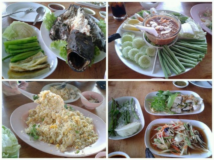เห็นป้ายประกาศตลอดทางที่มาทริปนี้ ครัวริมเขื่อนๆ  เอ้าแวะชิมซะหน่อย
ผลปลาดุก เอ้ย ปรากฎ เอ้ย ถูกแล้ว สั่งมาเบิ้ลอย่างละ 2ชุด อร่อยมากๆ 8 คน กินกันจุก...เช้คบิลมาเงิบเลยครับพี่น้อง 2,030฿ ถูกHere Here.... ตกคนละ 230฿