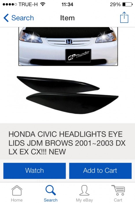 รบกวนหาคิ้วไฟหน้า civic 2001 ครับ