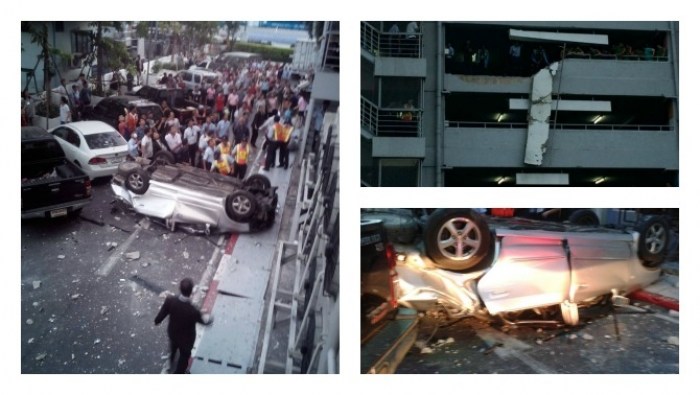 รถตกลานจอดรถ เดอะมอลล์บางกะปิ (น่าจะเป็น Civic ES)