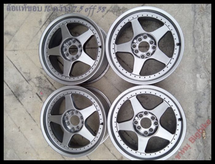 ล้อแท้ขอบ 16 กว้าง 7.5 off 38 4/100-4/114 สีเทากัล