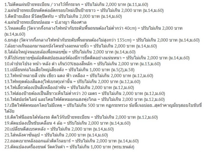 23 พรบ.จราจรใหม่ ปรับหนัก พิมพ์ไว้ติดรถ