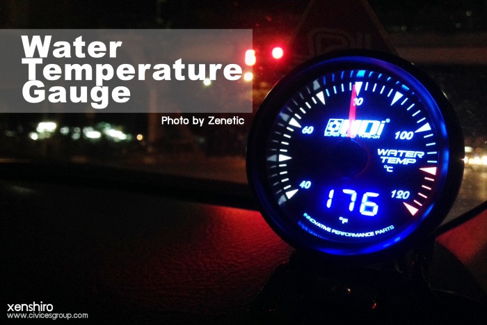 HDI : WATER TEMP.
Gauge วัดนี้เป็นของที่ผมใช้เช่นกัน ทำงานรายงานผลผ่านตัวเซนเซอร์
และรายงานผล 2 แบบ ทั้งแบบ C และ F เป็นตัวเลขดิจิตัล ซึ่งจะทำให้เห็นค่าการเปลี่ยนแปลงที่ค่อนข้างสังเกตุได้ง่ายขึ้น