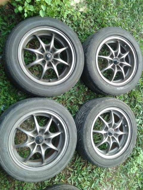 ล้อลาย mugen mf8 15 4/100-4/114.3กว้าง6.5off40,ท่อ tanabe ไส้เยื้อง