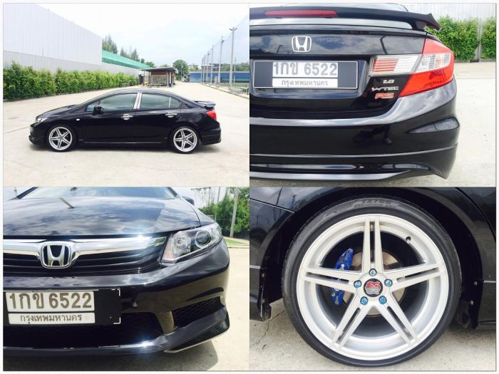 Civic FB 12 แต่งท่วมๆ สวยๆ มือเดียว Max 18 ยางดี ช่วงล่างชุดโหลด สปริง โช๊ค สตรัทปรับเกลีย