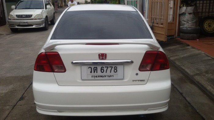 ​ขาย CIVIC รุ่น Dimension ปี 2002 RX สีขาวแท้ ล้อ TE37 ปลายท่อ JS ไบซัน