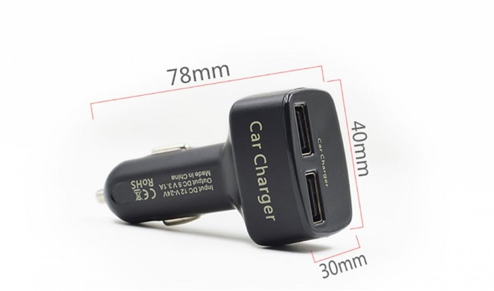 ขาย 4in1 Car Charger USB 2 ช่อง 3.1A(LED บอกสถานะ แบตเตอรี่ แอมป์ และอุณหภูมิ)