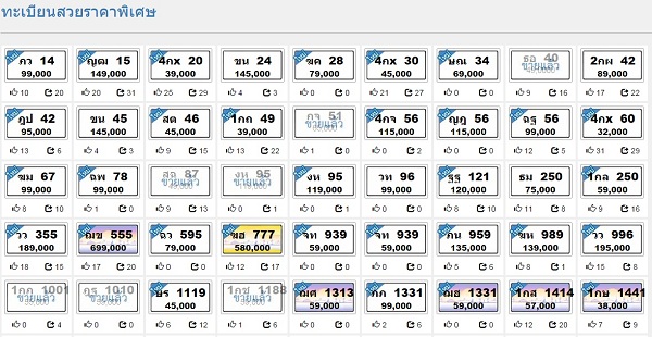 รับดูเลขทะเบียนรถ รับจอง