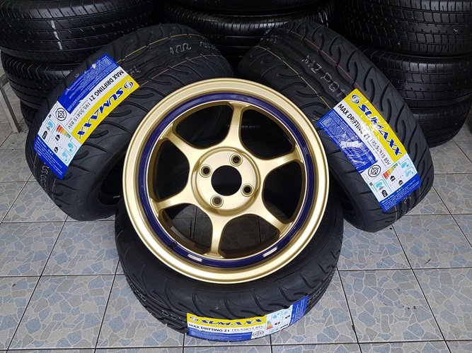 ล้อซิ่ง ADVAN Racing ขอบ 15 คู่ยางใหม่ 195/55/15 ยาง SUMAXX Z1 ปี 2020 แถมครบ